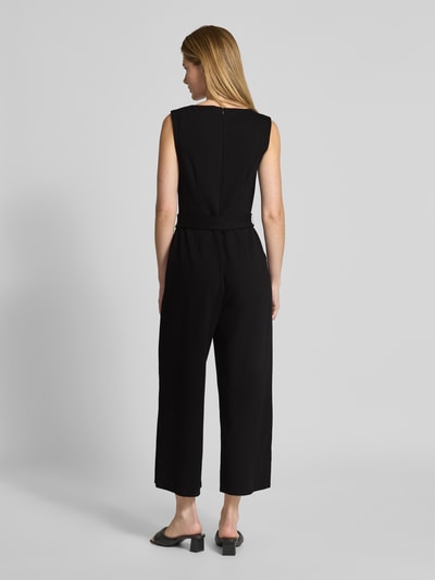 Jake*s Collection Jumpsuit mit Bindegürtel und Rundhalsausschnitt Black 5