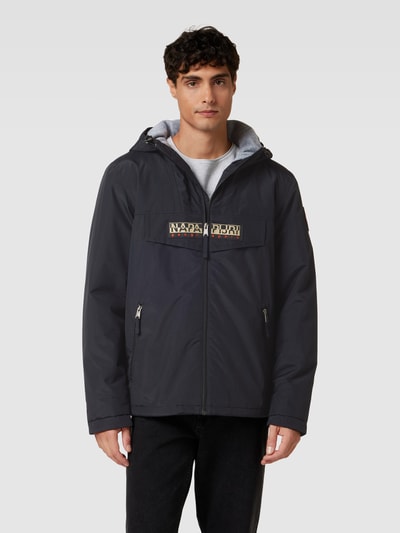 Napapijri Jack met labelstitching, model 'RAINfOREST' Zwart - 4