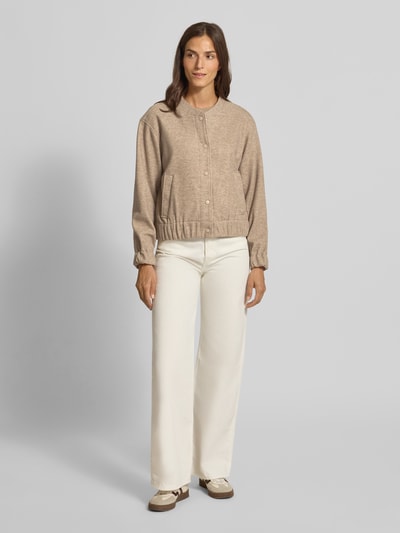 Tom Tailor Denim Regular Fit Bomberjacke mit Viskose-Anteil Beige 1