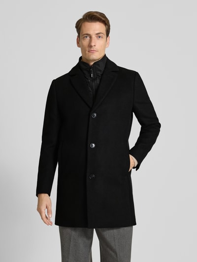 Matinique Lange jas in 2-in-1-look, model 'Matrace' Zwart - 4