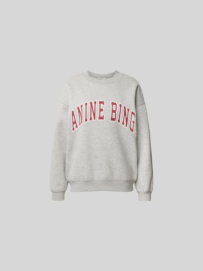 Anine Bing Oversized Sweatshirt mit Label-Print Mittelgrau Melange 2