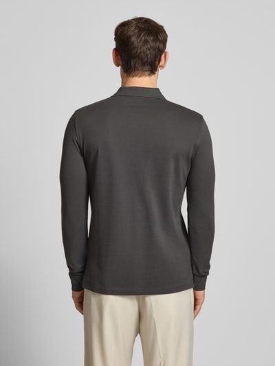 Christian Berg Men Poloshirt met labelstitching  Antraciet - 5