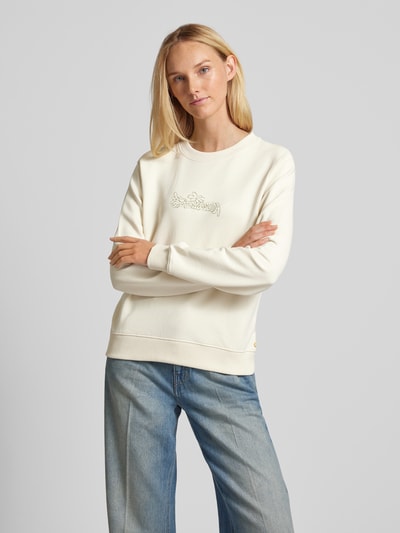 Scotch & Soda Sweatshirt mit Label-Print Ecru 4