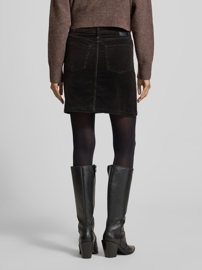 Drykorn Minirok van corduroy met knoopsluiting, model 'AFSON' Chocoladebruin - 5