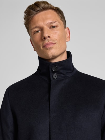 Tiger Of Sweden Wollmantel mit Kaschmir-Anteil und Stehkragen Modell 'Aleric' Marine 3