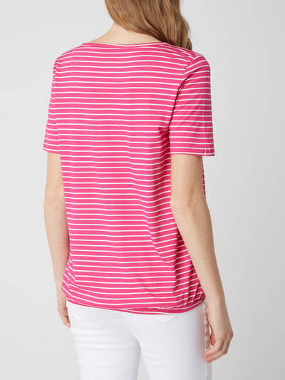 Montego Shirt mit Streifenmuster   Neon Pink 5