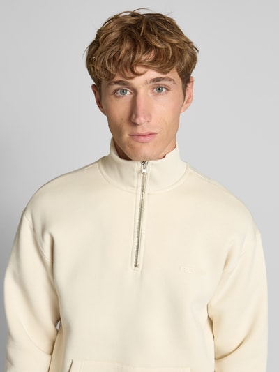 REVIEW Sweatshirt mit Stehkragen und Reißverschluss Ecru 3