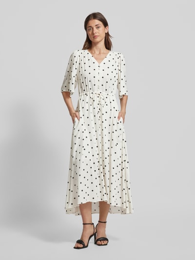 Fransa Sukienka midi ze wzorem na całej powierzchni model ‘Kama’ Złamany biały 4