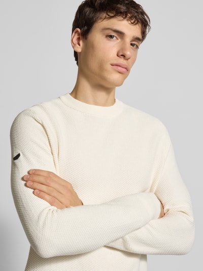 Superdry Sweter z dzianiny z prążkowanymi wykończeniami Złamany biały 3