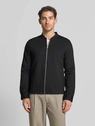 Lindbergh bluza rozpinana o kroju slim fit ze stójką Czarny 4