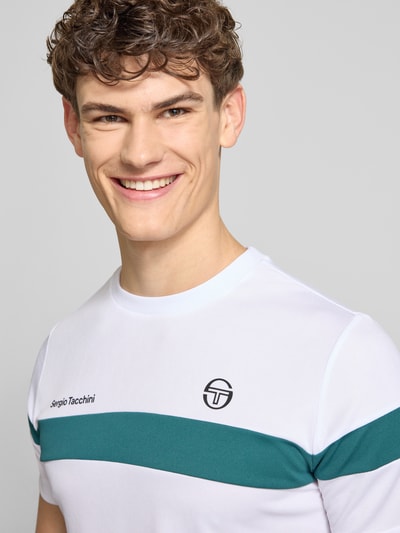 Sergio Tacchini Regular Fit T-Shirt mit Logo-Print Modell 'Leone' Weiss 3