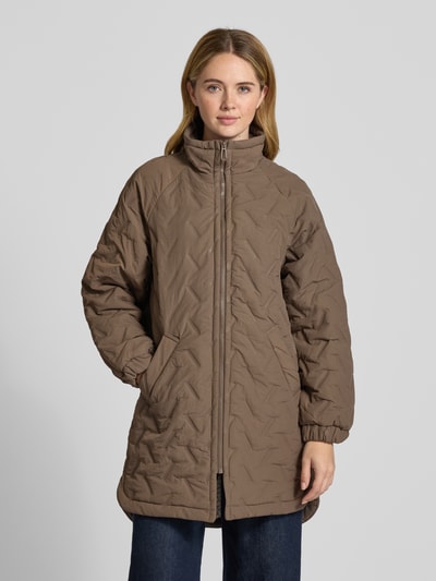 FREE/QUENT Regular Fit Mantel mit Stehkragen Modell 'Crown' Mittelbraun 4