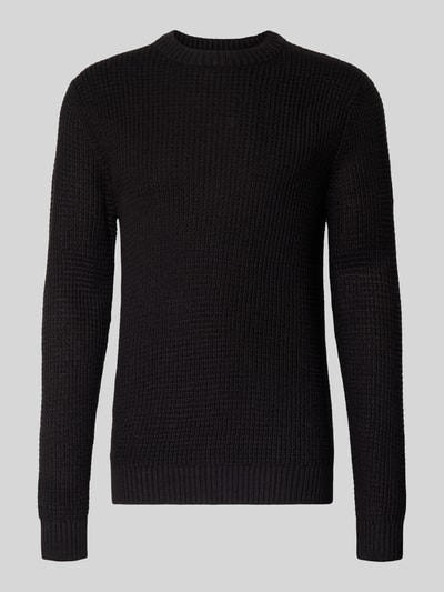 Jack & Jones Strickpullover mit gerippten Abschlüssen Modell 'LINK' Black 2