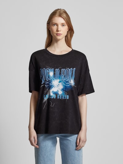 Noisy May T-shirt met motiefprint, model 'RENA' Zwart - 4