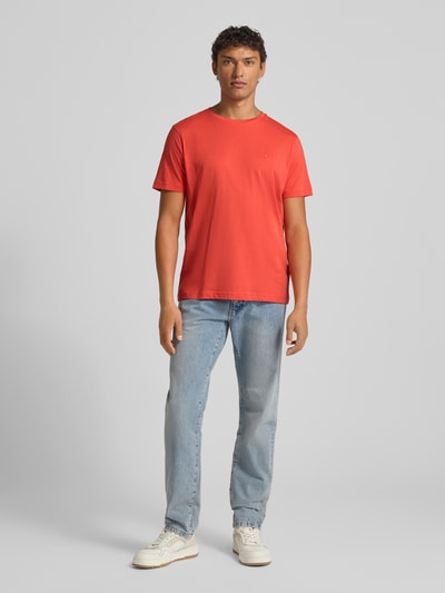 LERROS T-Shirt mit Label-Stitching Dunkelorange 1