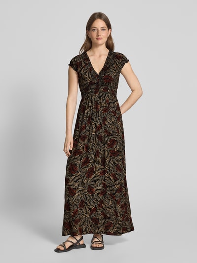 Apricot Maxikleid aus Viskose mit V-Ausschnitt Black 4