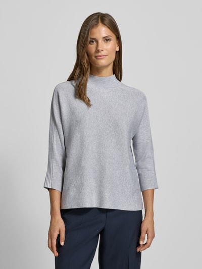 comma Gebreide pullover met opstaande kraag en 3/4-mouwen Zilver - 4
