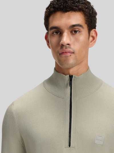 BOSS Orange Regular Fit Troyer aus Baumwoll-Mix mit Kaschmir-Anteil Modell 'Kanobix' Sand 3