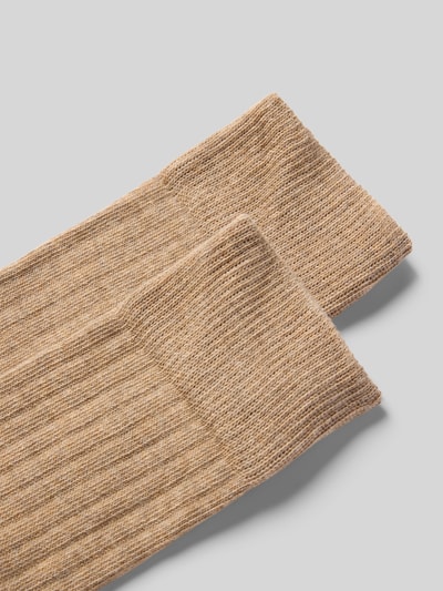 Christian Berg Men Sokken met labelprint in een set van 2 paar Zand gemêleerd - 2