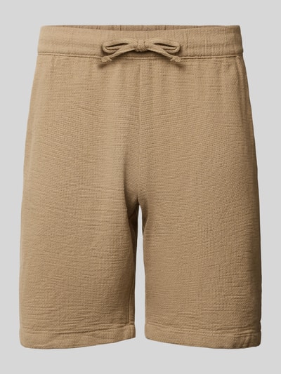 Produktfoto, Shorts mit elastischem Bund und Tunnelzug von MCNEAL in Beige, Baumwoll-Mix, Regular Fit, strukturierte Oberfläche