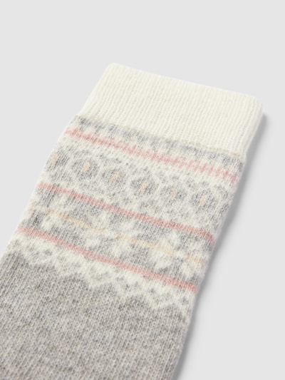 Jake*s Casual Socken mit Allover-Muster Hellgrau Melange 2