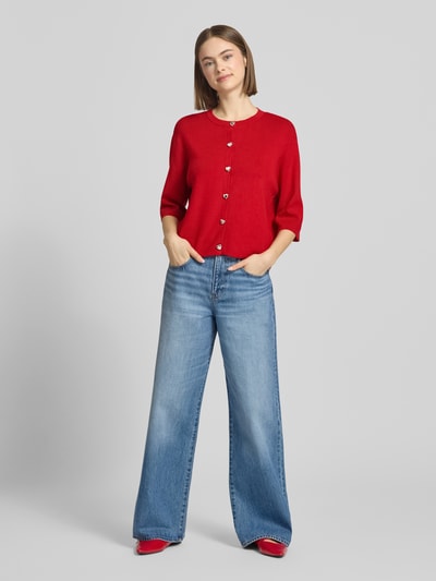 ONLY Regular Fit Strickjacke aus Viskose-MIx Modell 'MAISIE' Rot 1