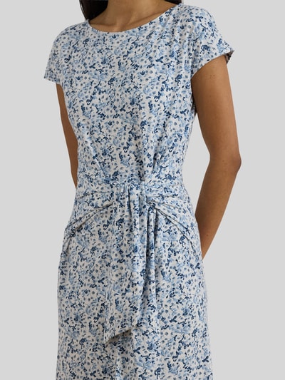 Lauren Ralph Lauren Kleid aus Baumwoll-Mix mit Knoten-Detail Hellblau Melange 3