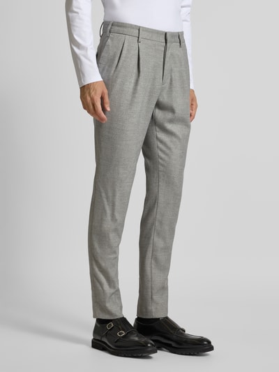 g1920 Slim fit broek van wolmix, model 'Tolino' Lichtgrijs - 4