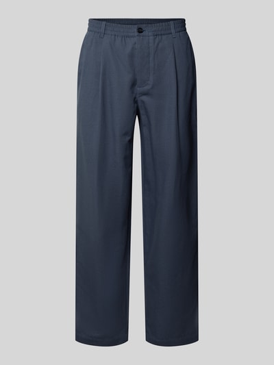 Produktfoto, Shorts aus reiner Baumwolle von MAISON KITSUNÉ in Dunkelblau, mit geradem Schnitt, elastischem Bund, Taschen und schlichter Textur
