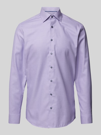 Eterna Slim Fit Koszula biznesowa o kroju slim fit z fakturowanym wzorem Jasnofioletowy 2
