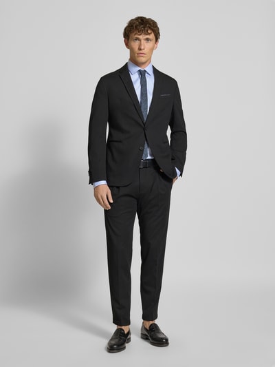 Cinque Stoffen broek met bandplooien, model 'Slato' Zwart - 1