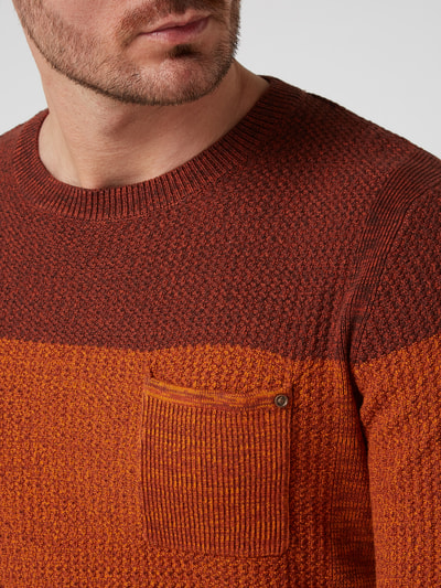 Tom Tailor Pullover mit Brusttasche Orange Melange 3