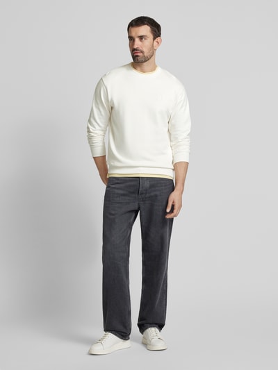 Scotch & Soda Sweatshirt mit gerippten Abschlüssen Offwhite 1