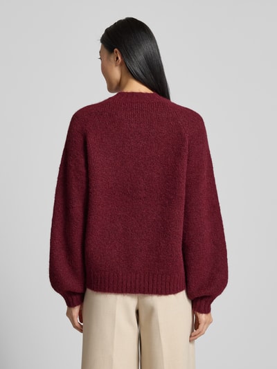 FREE/QUENT Strickjacke mit Rundhalsausschnitt Modell 'Luisa' Bordeaux 5