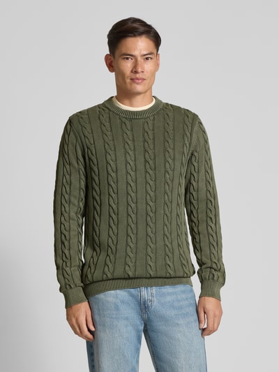 MCNEAL Strickpullover mit gerippten Abschlüssen Oliv 4