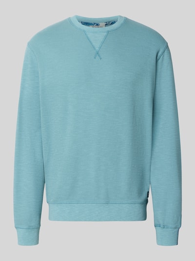 Produktfoto, lichtblauw Regular Fit Sweatshirt aus Baumwoll-Mix van Scotch & Soda, katoenmix, ronde hals, elastische boordjes, heren, ruglengte maat M 61 cm, mouwlengte maat M 70 cm