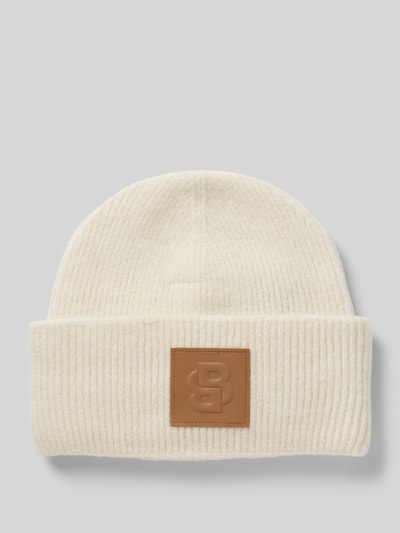 BOSS Beanie met labeldetail, model 'Laru' Offwhite - 1