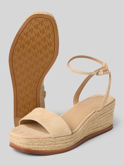 Lauren Ralph Lauren Wedges aus Leder mit Logo-Detail Modell 'LEONA' Sand 4