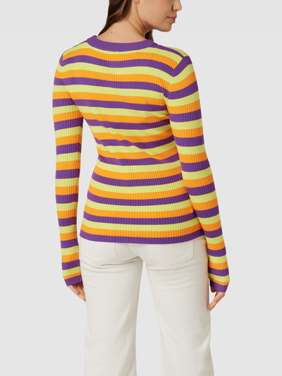 mbyM Strickpullover mit Streifenmuster Modell 'M-Turbanova' Lila 5