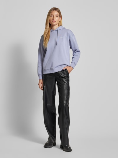 Jake*s Casual Oversized hoodie met labelprint Lavendel - 1