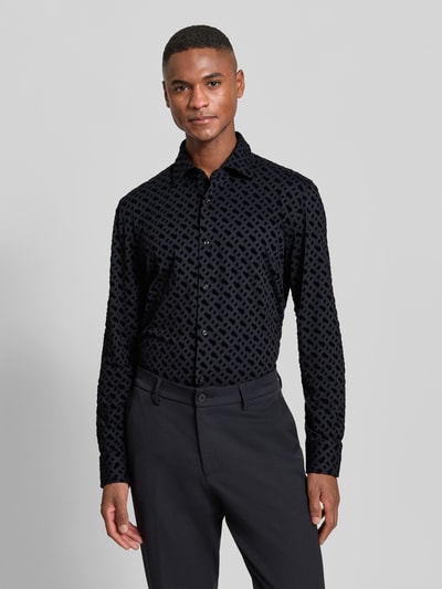 BOSS Slim Fit Businesshemd mit Kentkragen Modell 'HANK' Black 4