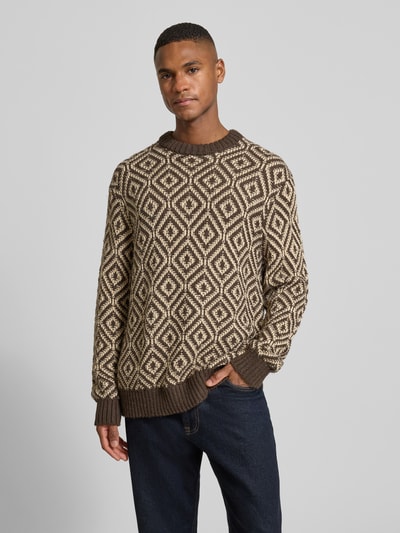 SELECTED HOMME Relaxed Fit Strickpullover aus Woll-Mix Modell 'REMI' Dunkelbraun 4