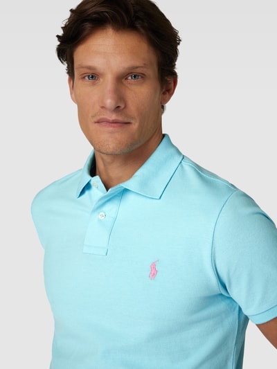 Polo Ralph Lauren Regular fit poloshirt met labelstitching Turquoise - 3