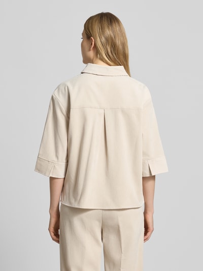 OPUS Relaxed fit overhemdblouse met borstzak, model 'Faisa' Zand - 5