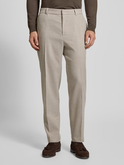 BOSS Tapered Fit Chino mit Bügelfalten Modell 'Genius' Beige 4