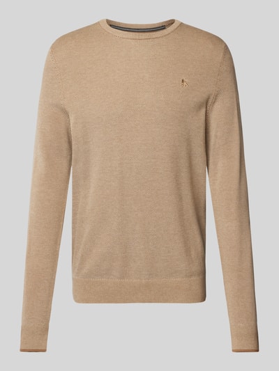 Lerros Gebreide pullover met ribboorden Beige - 2