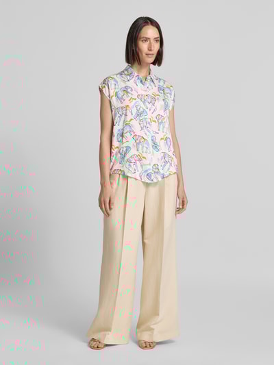 Emily Van den Bergh Bluzka o kroju regular fit z krótkim rękawem Biały 1