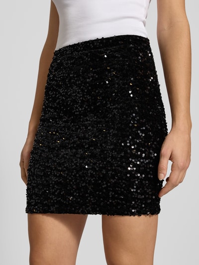 Pieces Spódnica midi o kroju podkreślającym sylwetkę z cekinowym obszyciem model ‘KAM’ Czarny 3