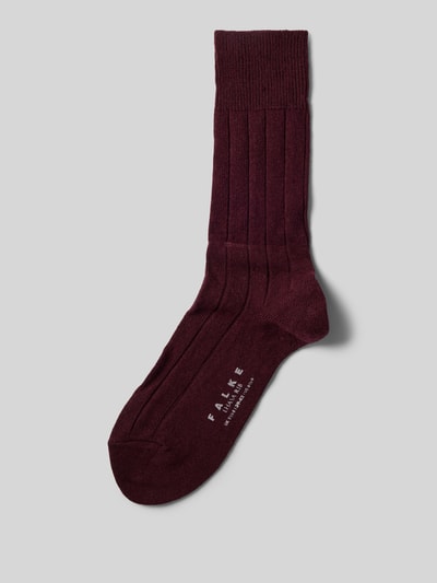 Falke Socken mit Label-Detail Modell 'LHASA' Dunkelrot 1