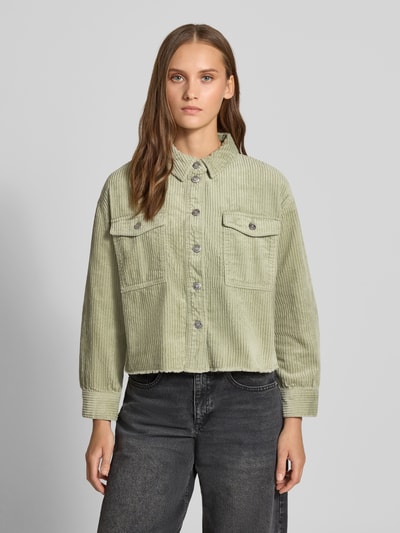 ONLY Loose fit overhemdjack van pure katoen model 'MARINA' Rietgroen - 4